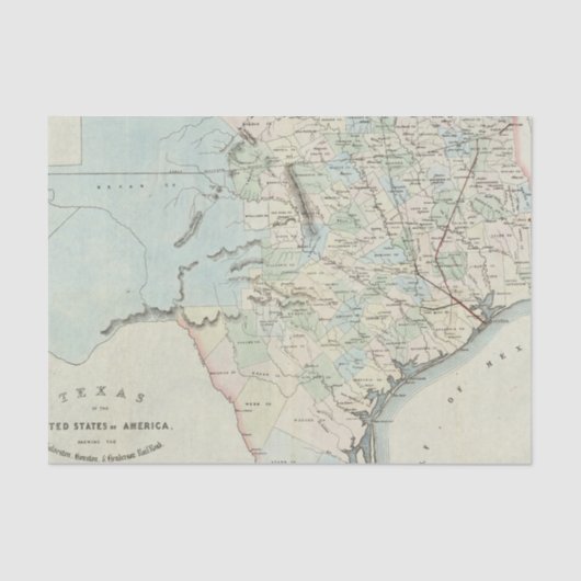 Texas van de Verenigde Staten van Amerika Tissuepapier (Voorkant)