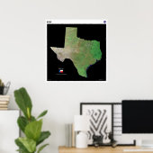 Texas vanuit de ruimte poster (Thuiskantoor)