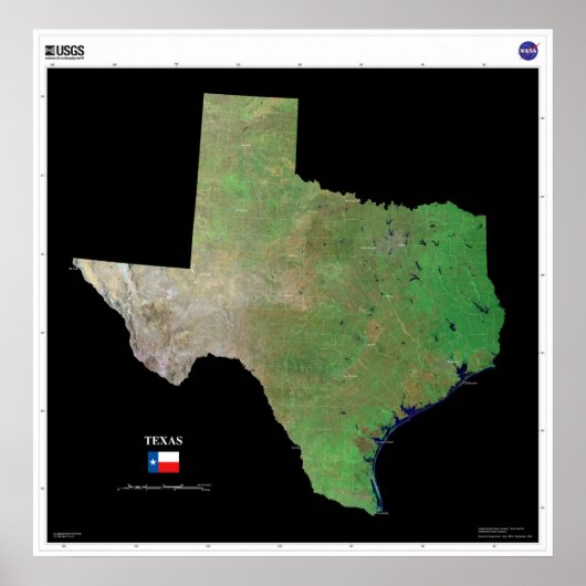 Texas vanuit de ruimte poster (Voorkant)