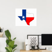 texas verenigde staten america map label shape poster (Thuiskantoor)