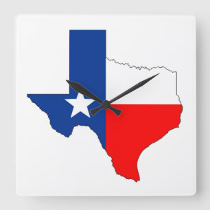 texas verenigde staten america map label shape vierkante klok