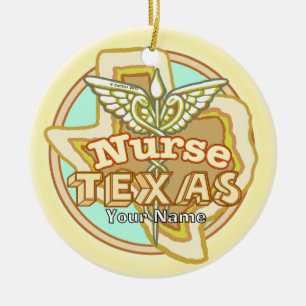 Texas Verpleegster Caduceus  Keramisch Ornament