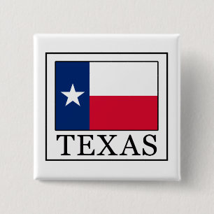 Texas Vierkante Button 5,1 Cm