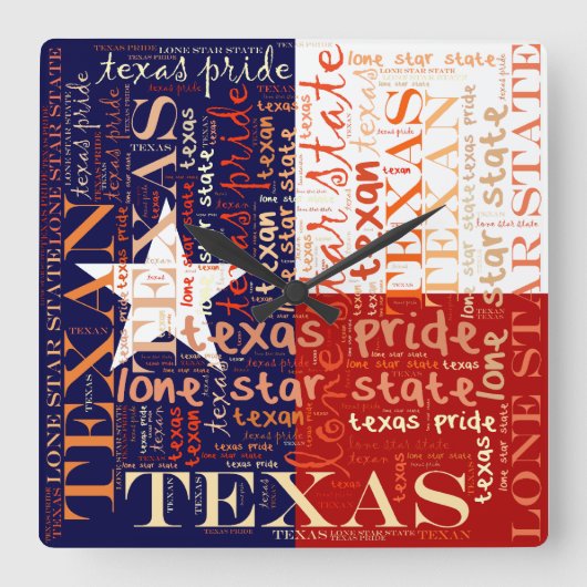Texas Vierkante Klok (Voorkant)
