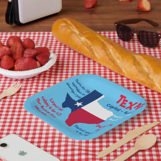 Texas vierkante papieren feestbord verrassende wee bordje