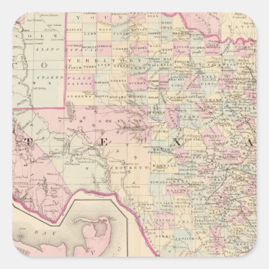 Texas Vierkante Sticker (Voorkant)