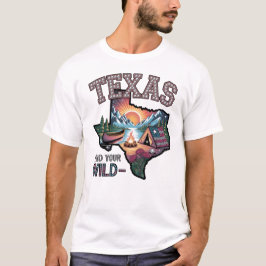 Texas Vind je Wilde Vintage Outdoor Avonturen Kuns T-shirt