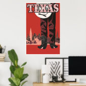 Texas Vintage Poster (Thuiskantoor)