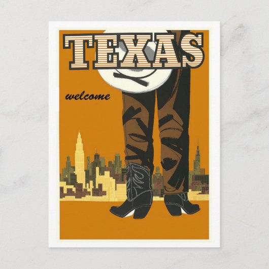 Texas, Vintage Travel Briefkaart (Voorkant)