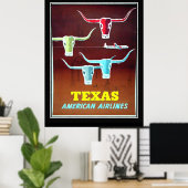 Texas Vintage Travel poster (Thuiskantoor)