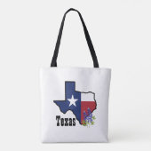Texas Vlag & Bloem Bluebonnet met Aangepaste Naam Draagtas (Achterkant)