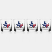 Texas Vlag & Bloem Bluebonnet met Aangepaste Naam Whisky Glas (Voorkant)