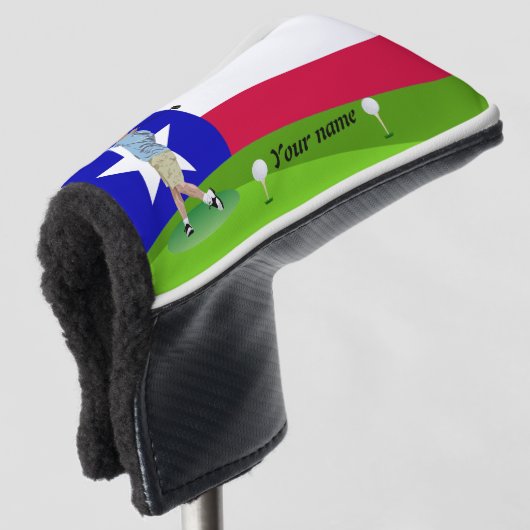 Texas vlag golfheadcover (3/4 voorkant)