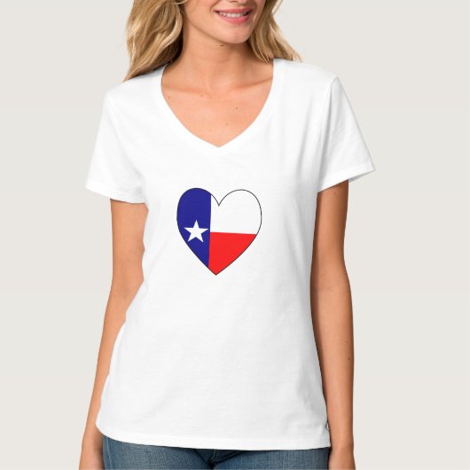 Texas Vlag Hart T-shirt (Voorkant)