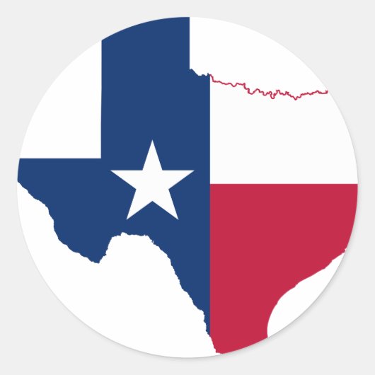 Texas vlag-kaart ronde sticker (Voorkant)