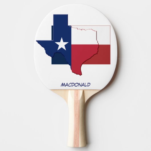 TEXAS-VLAG & MAP op maat Tafeltennisbatje (Voorkant)