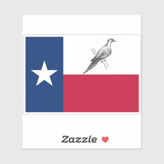 Texas Vlag Met Duif Sticker (Vel)
