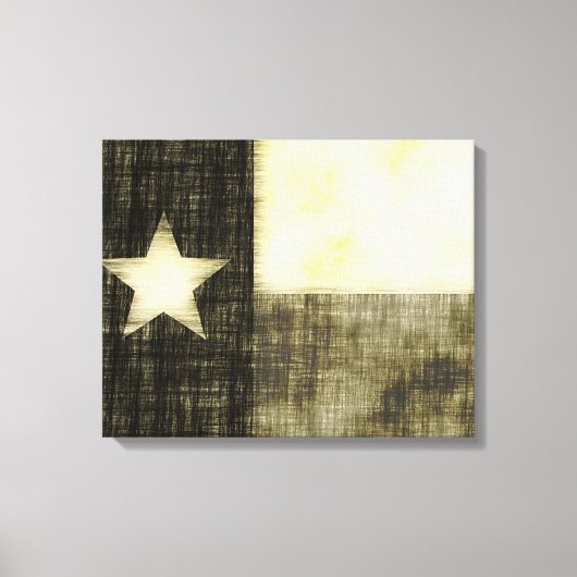 TEXAS VLAG OUDE TEKENING CANVAS AFDRUK (Voorkant)