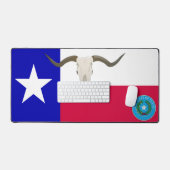 Texas vlag-zegel en langhoorn bureaumat (Keyboard & Muis)