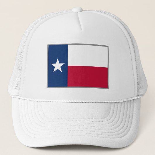 Texas vlaggen aangepaste witte vrachtwagenhoed trucker pet (Voorkant)