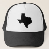Texas vorm in zwart en wit trucker pet (Voorkant)