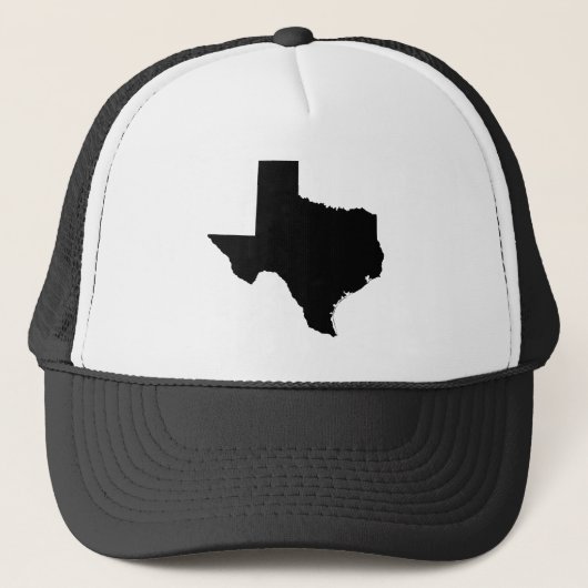 Texas vorm in zwart en wit trucker pet (Voorkant)