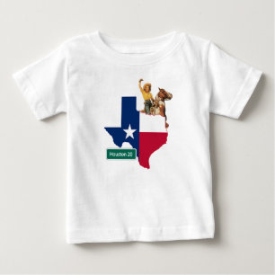 Texas Vorm Vlag Cowgirl En Houston Verkeersbord