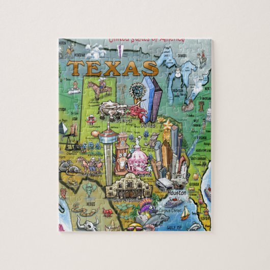 Texas VS-kaart Legpuzzel (Verticaal)