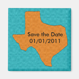Texas Wedding. Sparen de Magnet van de Datum. Magneet
