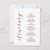 Texas Wedding Welcome Card, Letter and Itinerary (Achterkant)