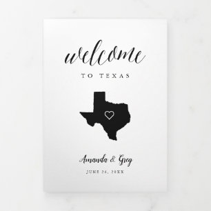 Texas Wedding Welcome Letter & Itinerary Drieluik Programma