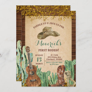 Texas Western Boy's eerste Rodeo verjaardag Kaart