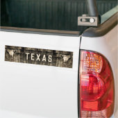 Texas Western Bull Skull  Sepia Rustic Bumpersticker (Op Truck)