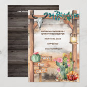 Texas westerne ranch cactus woestijn schedelboog kaart (Voorkant / Achterkant)