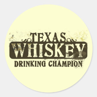 Texas Whiskey Drink Kampioen Ronde Sticker