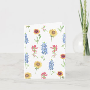Texas Wildflower Pattern Blank Notitiekaartje