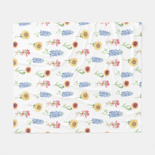 Texas Wildflower Pattern Fleece Deken (Voorkant (Horizontaal))