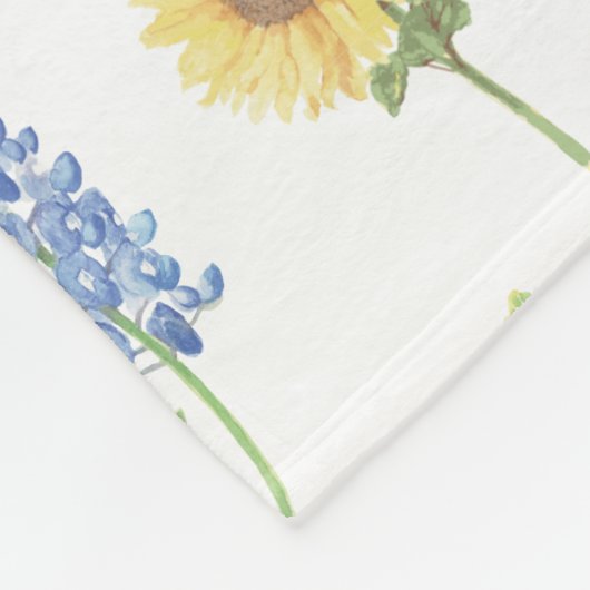 Texas Wildflower Pattern Fleece Deken (Hoek)