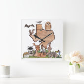 Texas Wildlife Vierkante Klok (Huis)