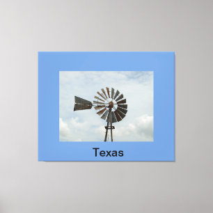 Texas Windmill Canvas Afdruk