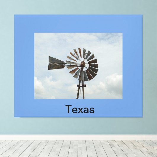 Texas Windmill Canvas Afdruk (Insitu (Houten vloer))