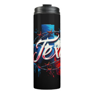 Texas Wrapped met prikkeldraad Thermische Tumbler Thermosbeker