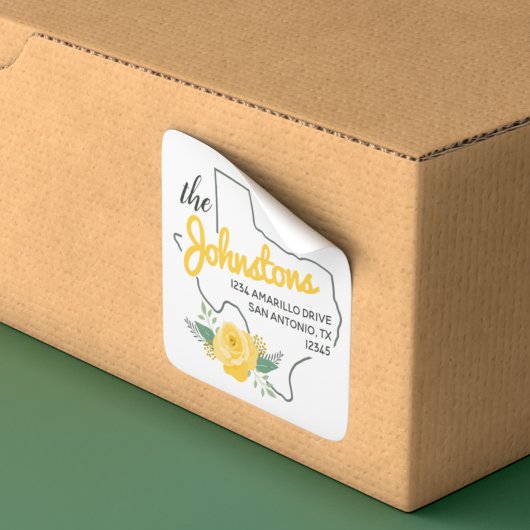Texas Yellow Rose Family Étiquette de adresse