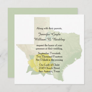 Texas Yellow Rose Wedding Invitation 2 Kaart