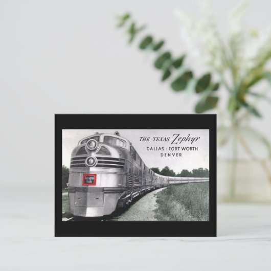 Texas Zephyr Train Briefkaart (Staand voorkant)