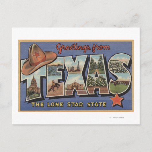 TexasGreetings van de Lone Star-staat Briefkaart (Voorkant)