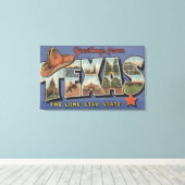 TexasGreetings van de Lone Star-staat Canvas Afdruk (Insitu (Houten vloer))