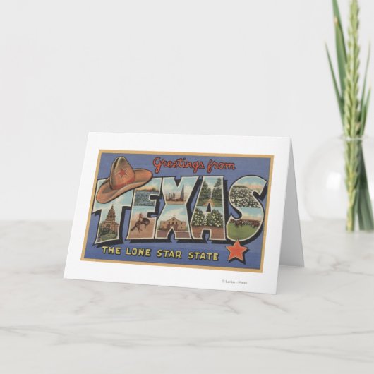 TexasGreetings van de Lone Star-staat Kaart (Voorkant)
