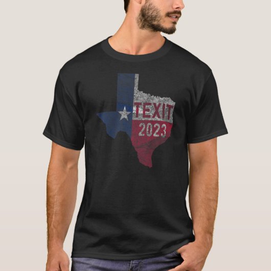 Texit 2023 Texas Pride Distress TX State Seced T-shirt (Voorkant)