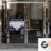 TeXit Coin Cobalt QR Code met TeXit Coin logo Raamsticker (Kantoordeur)